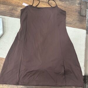 Brown Spaghetti Strap Dress